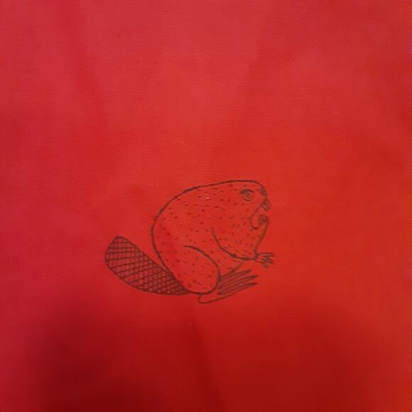 Duluth Trading Co BBQ Shirt Mens Medium Red Beaver Short Sleeve Button Up EUC - Picture 5 of 8